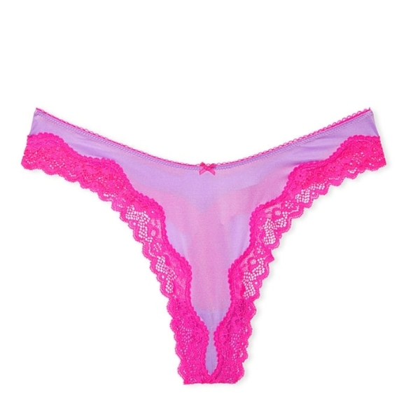 2pc-Tease Smooth Push Up Bra & High Leg Scoop Thong Panty (Purple/Paradise) - Picture 6 of 8